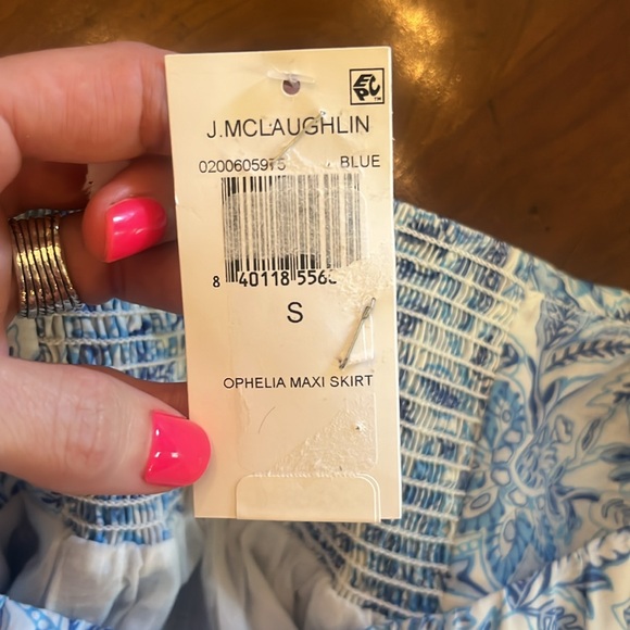 J.McLaughlin Ophelia Cotton Voile Floral Print Tiered Ruffle Maxi Skirt - Picture 11 of 12